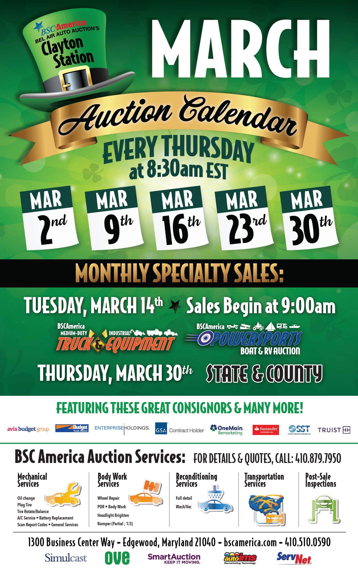 Clayton Station Auto Auction Calendar & Events