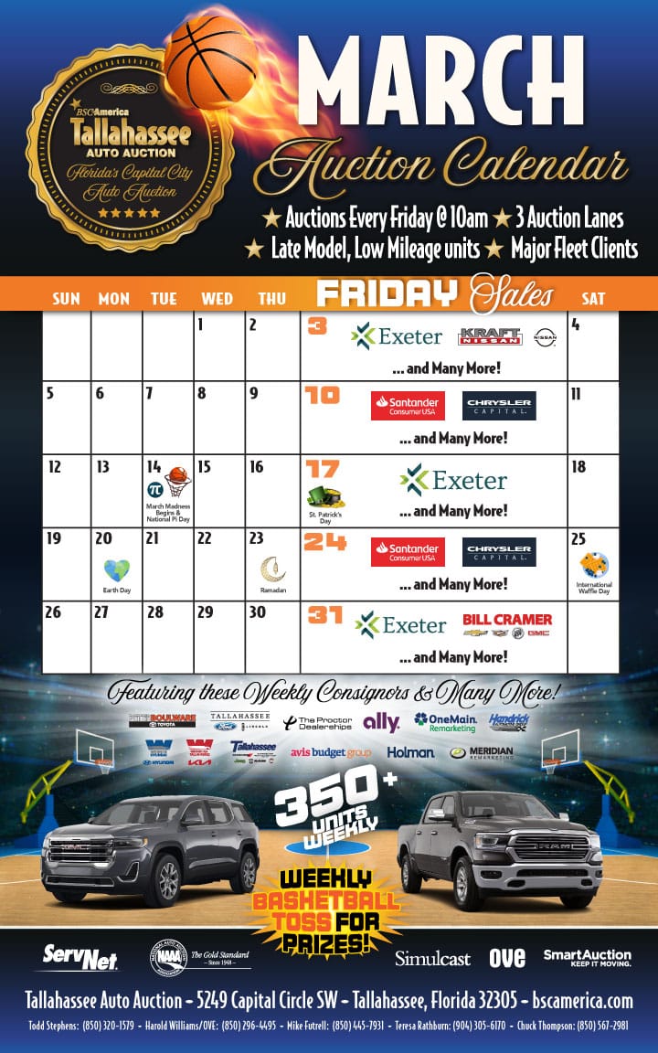 Tallahassee Auto Auction Calendar & Events