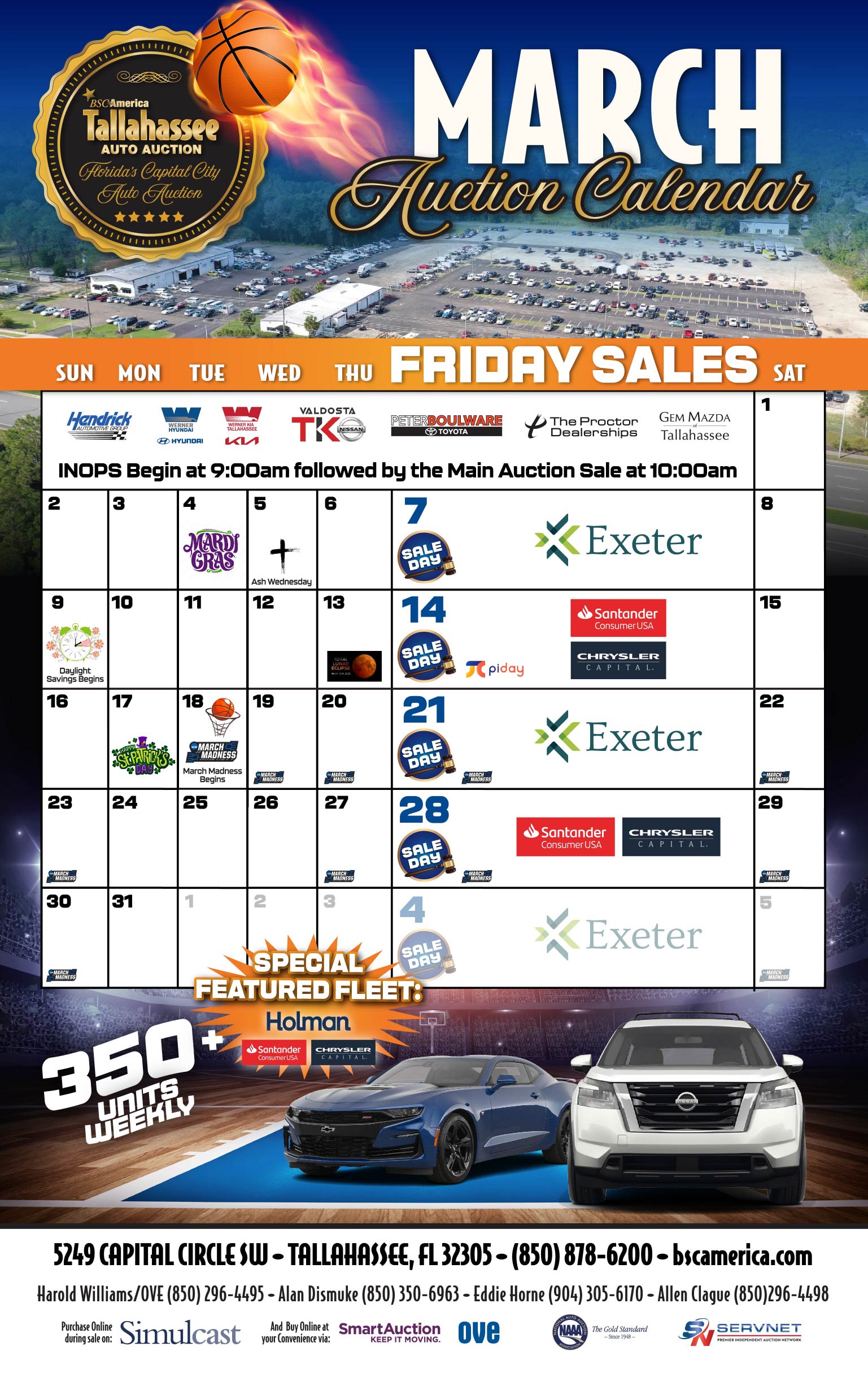 Tallahassee Auto Auction Calendar & Events