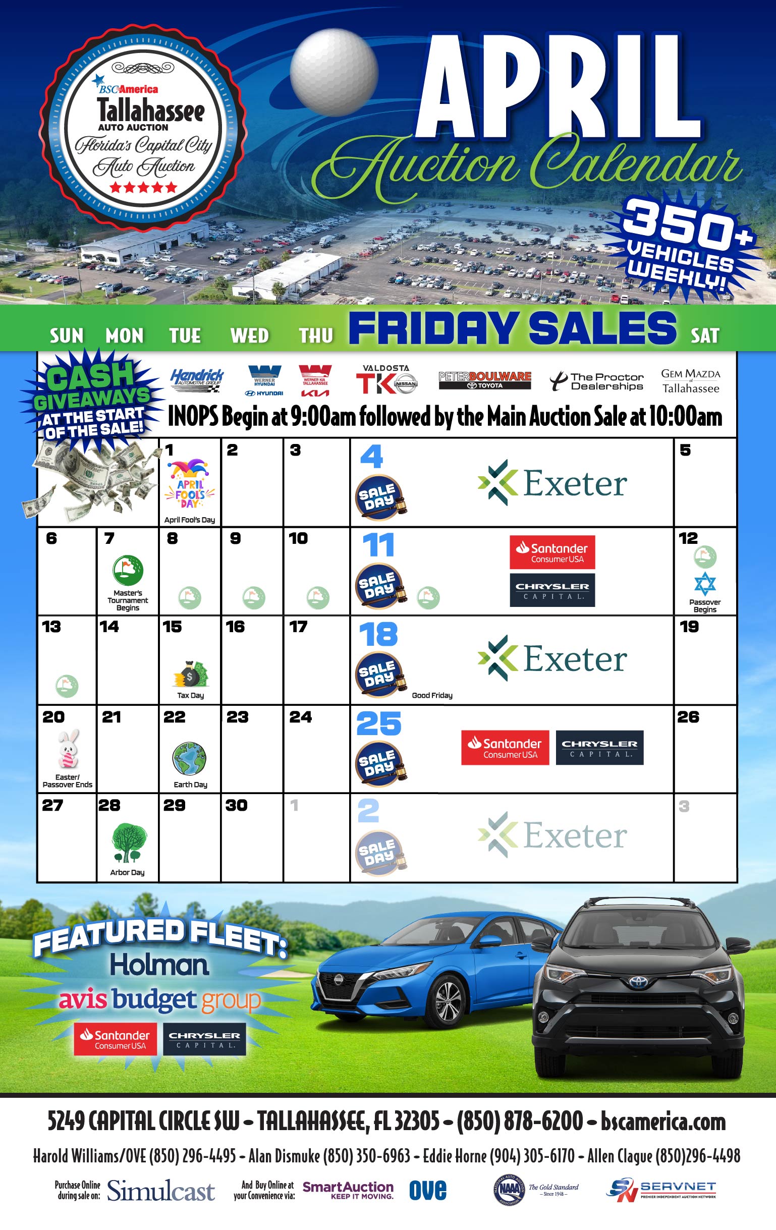 Tallahassee Auto Auction Calendar & Events