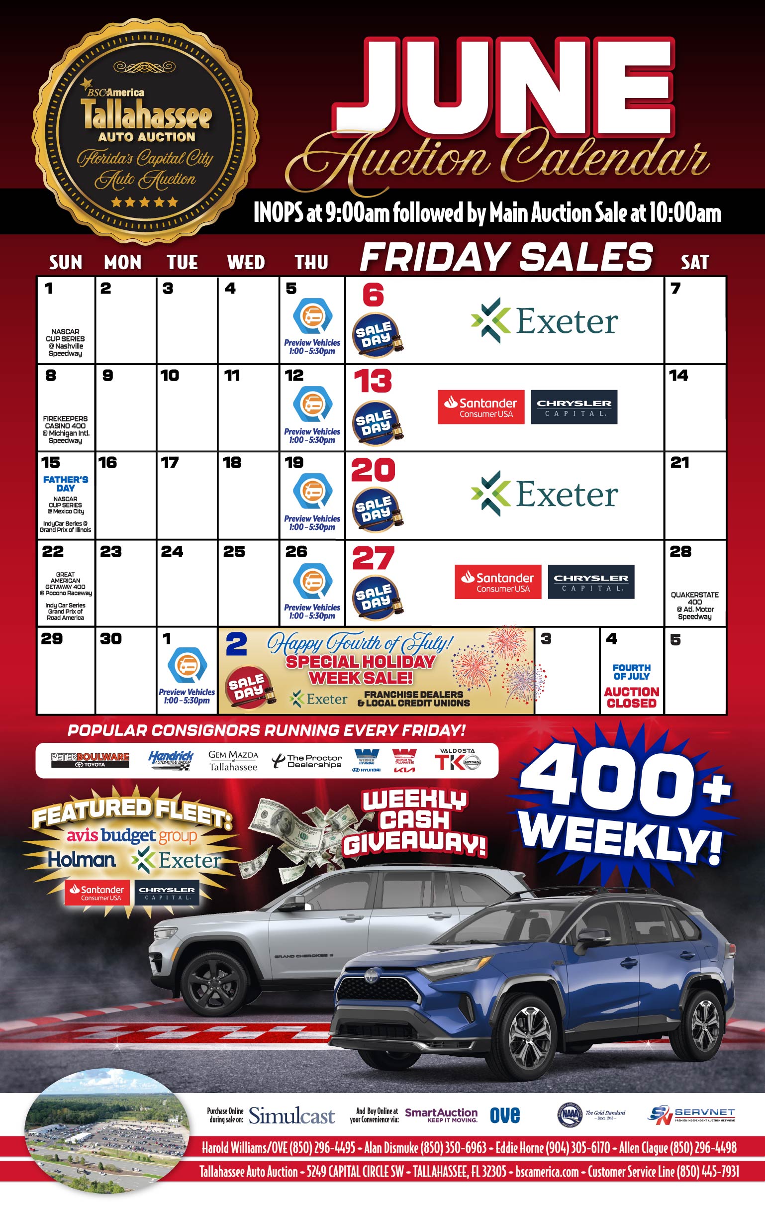 Tallahassee Auto Auction Calendar & Events