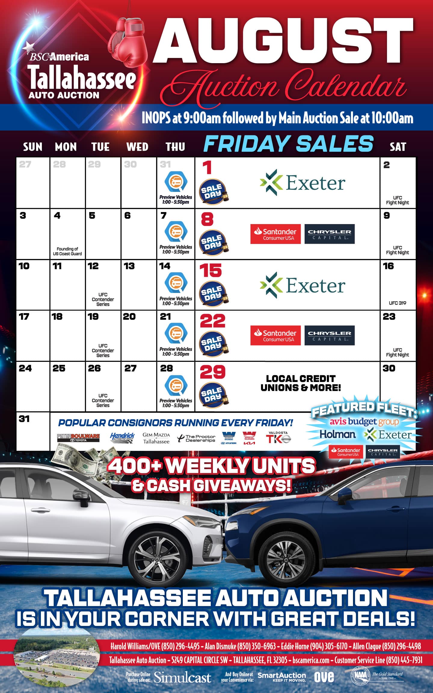 Tallahassee Auto Auction Calendar & Events