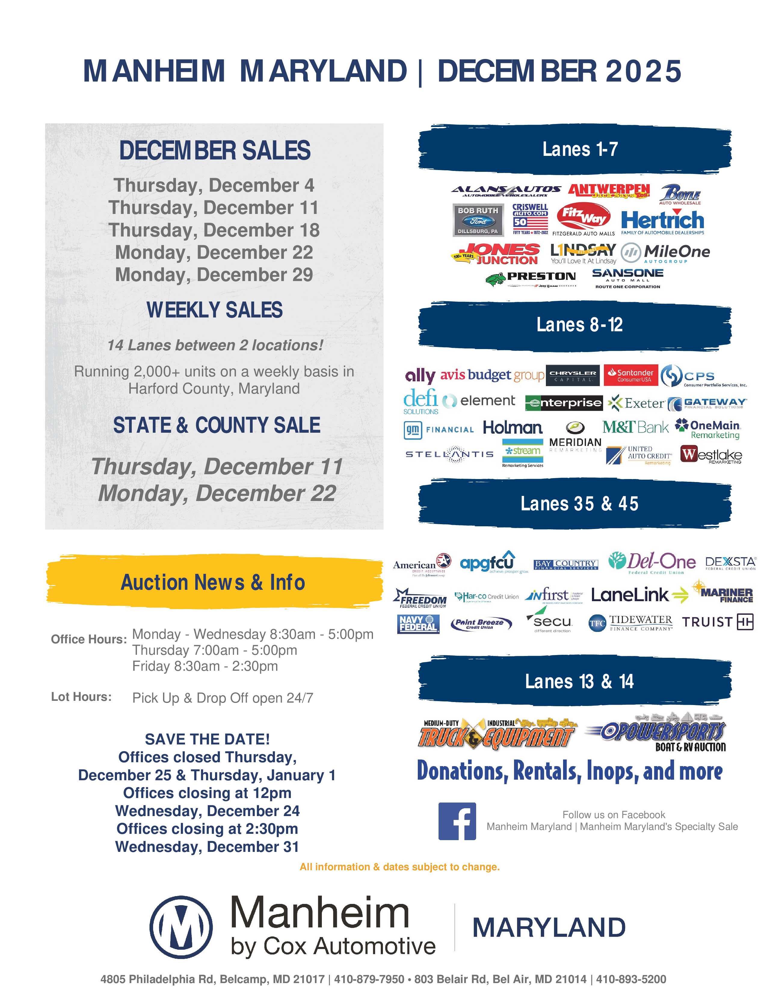 Clayton Station Auto Auction Calendar & Events